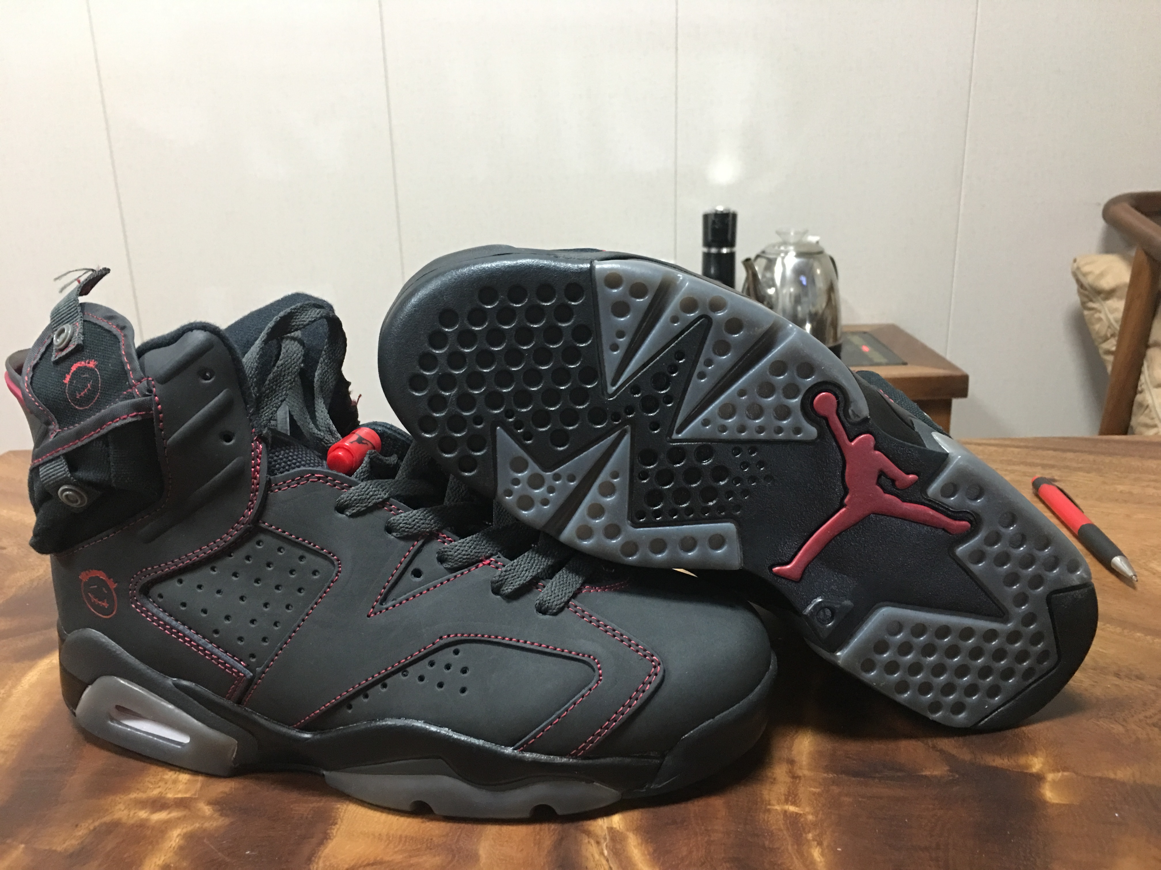 2020 Air Jordan 6 Retro Carbon Black Red Shoes - Click Image to Close